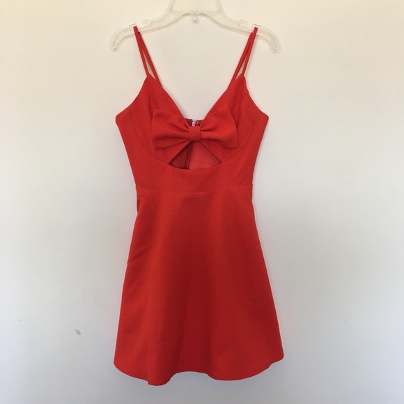 Red Bow Cut Out Mini Dress - Picture 1 of 2